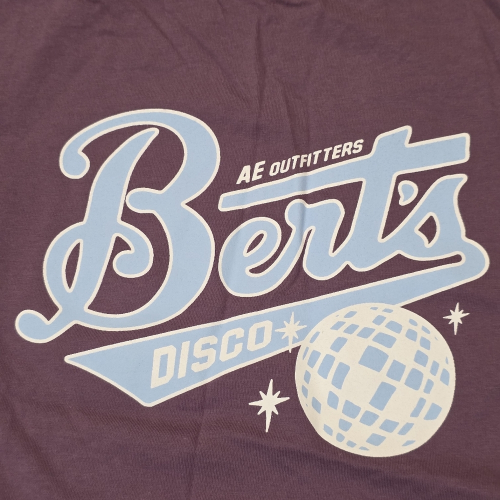 Vintage Y2k American Eagle Graphic Berts Disco Baby Tee Shirt Indie Sleaze. M - Picture 3 of 7